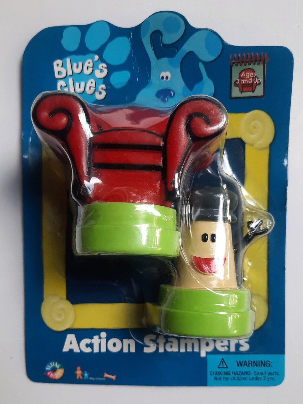 Sealed 1998 Vintage BLUES CLUES Mr. Salt/ Thinking Chair Action Stampers Rubber